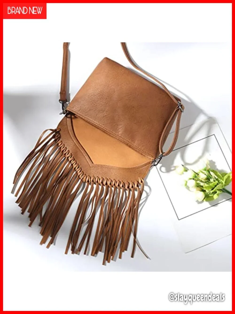 Vintage Fringe Hobo Bag Vegan Leather Tassel Crossbody Purse Shoulder Bag